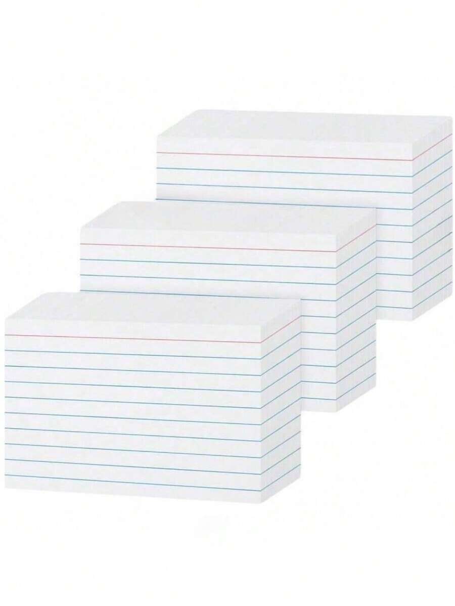 Index Cards 3x5inch; 200 Pages/100 Sheets Of Ruled White Notepad Cards 3 X 5 Flashcards For, Note-Taking And To-Do Lists - White - View 1