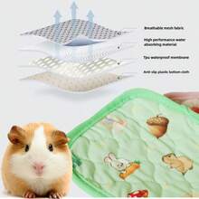 1pc Layer All-Season Small Pet Mat - Breathable Top, Quick-Absorb Middle, Waterproof Base & Non-Slip Bottom For Chinchilla, Rabbit, Ferret And Sugar Glider - Multicolor - View 7