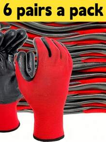 6 Paar Mehrzweck-Gartenarbeitshandschuhe, Gartenhandschuhe, Arbeitshandschuhe, leicht, atmungsaktiv, angenehm zu tragen, geeignet für Gartenpflege, Outdoor-Camping und andere Aktivitäten