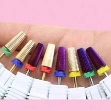 Easy Nail Double Hand Use 5 In 1 Tungsten Steel Nail Milling Drill Bits, Multi-Functional Carbide With High Hardness For Long-Term Gel Removal, 2.35mm Shank Diameter