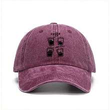Gorra de béisbol con estampado de tazas de café - Divertida y con iconos de café, disponible en múltiples colores - A - Ver 16