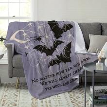 Comfortable Halloween Flannel Blanket - Vintage Bat, Pumpkin And Witch Hat Pattern,Adds A Modern Touch To Your Home, Creating A Comfortable Bedroom Style.  Suitable For All Seasons, Washable, Machine Washable, Lightweight, Breathable, Comfortable, Warm, Unique, 280gsm, Suitable For Him And Her, Suitable For Napping, Camping, Traveling, Family, Daily Life Office Decoration, Birthday Anniversaries, Valentine's Day, Thanksgiving, Christmas, Halloween, Mother's Day, Father's Day, Weddings, New Year Gifts For Her, Him, Family, Boyfriend, Girlfriend Father, Family Member, Mother, Lover, Daughter, Son, Grandfather, Grandmother, Friend, Classmate And Pet.  Sofa,Bed,Car,Bedroom,Living Room,Office, Outdoor Camping, Beach,Wall Decoration Ships From USA