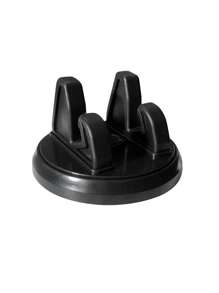 1 件黑色多功能圆盘式汽车仪表盘手机支架，吸盘车载支架，汽车仪表支架，通用导航支架，360° 可旋转车载手机夹式导航支架