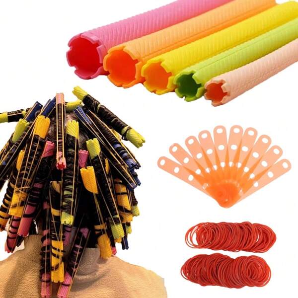 Extended Standard Rods 6pcs/Pack French Hairdressing Curling Cold Perm Tools Plastic Cold Wave Rods For Long Short Hair Rollers Cold Perm Rods Professional Salon Tool Perm Silicone Band Heat Resistant Traceless Elastic Rubber Band For Perm Stretchable Sturdy Rubber Elastics Bands Perm Tool Accessories