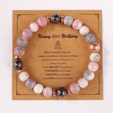 （手工串珠，有一些瑕疵和不平整）送给她的60岁、70岁、50岁生日礼物，妻子串珠手链（带卡片），8毫米串珠，送给夫妇的80岁生日礼物，妮妮、吉吉、奶奶、娜娜，送给60岁以上老年妇女的50岁礼物，孙女，感恩节