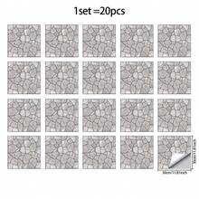10pcs/20pcs Self-Adhesive PVC Matte Gray Stone Pattern Wall Stickers, Wall Paper, Tile Stickers For Home, Kitchen, Living Room, Bathroom, Bedroom Decor Floor Tiles Flooring Floor Tiles Self Adhesive Floor Tiles Peel Stick Floor Living Room Decor Home Decor - Dark Grey - View 15