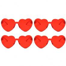 8 pares de gafas con forma de corazón, gafas sin montura de colores brillantes con forma de corazón para fiestas y disfraz para mujeres, en colores neón, forma de corazón, estilo hippie, vintage, de colores mágicos, para fiestas, gafas con forma de corazón de colores claros