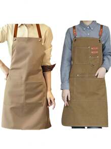 1pc Adjustable Waterproof Apron With Pockets - Ideal For Crafting, Painting, Art, Baking And Cooking