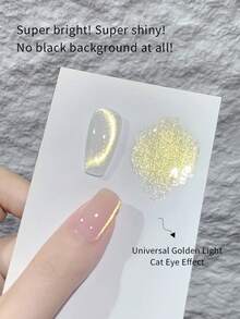 annies Sparkling Without Background Golden Cat Eye Magnetic Gel Polish Soak Off UV LED Plain Water Golden Glass Bead Cat Eye Nail Salon DIY 10ml/1pc - 彩色 - 查看 2
