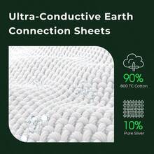 Grounding Sheets Queen Deep Pockets 6 Inches, 90 Cotton  0 Silver Fiber Infused, Earthing Sheets Grounding Ell Bed Fitted Sheets - 60"X80" - 灰色+國王 - 查看 5