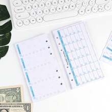 6-Loch Lose-Blatt-Notizbuch Ersatz-Zubehör-Set, Wochenplan, Monatsplan, Haushaltsbuch Ersatz-Innenseiten, Handkonten Innenseiten, A6 Notizbuch Ersatz-Innenteil