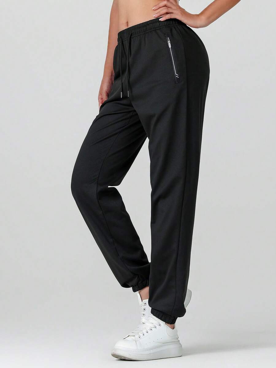 Women's Loose Fit Jogger Pants - Breathable Athletic Casual Pants, Suitable For Gym And Streetwear Black Spring - Black - View 1