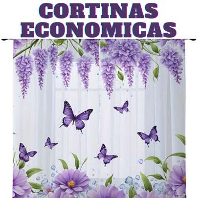 Juego de Cortinas Decorativas 2 Piezas – 220x280 cm – 100% Poliéster con Estampados Elegantes