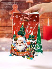 50个圣诞礼品袋，圣诞老人、雪人、驯鹿、姜饼人图案塑料袋，圣诞卡通风格礼品装饰袋，圣诞快乐装饰品，圣诞派对用品，圣诞小礼品袋，购物小物包装袋，家庭聚会礼品包装用品，厨房包装用品，2026新年装饰品，派对小礼物 - 聖誕卡通混款 - 查看 9