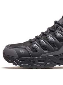 CAMEL CROWN Zapatos de senderismo para hombres, zapatos deportivos ligeros y transpirables, zapatillas deportivas impermeables y antideslizantes - Negro/gris frío - Ver 3