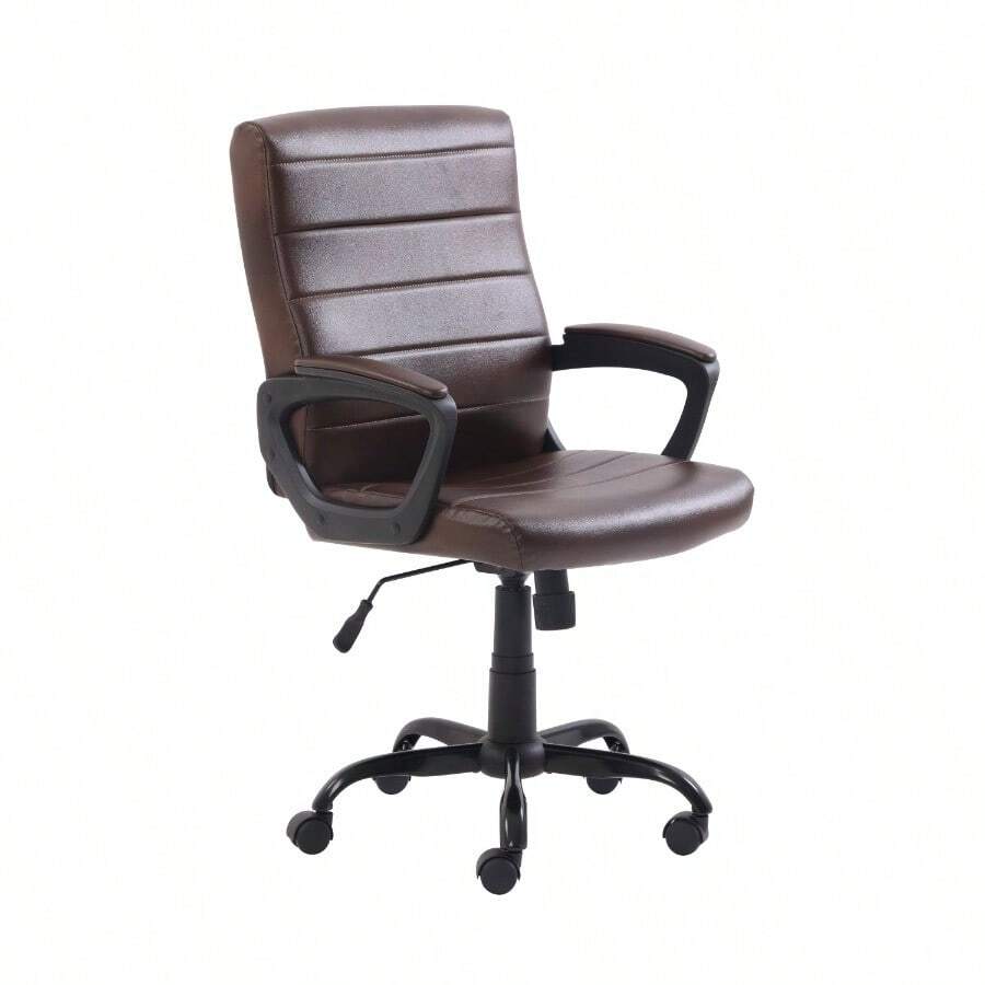 Bonded Leather MidBack Manager's Office Chair Brown - 布朗尼 - 查看 1