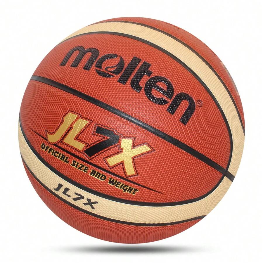 molten 1 pieza Nuevo balón de baloncesto oficial Molten Talla 7 Talla 6 Talla 5 Profesional para competición, diseño resistente al desgaste, alta elasticidad y absorción de humedad, antideslizante de PU para adultos, adolescentes, entrenamiento deportivo, partido y juegos escolares, regalo perfecto para cumpleaños, vuelta al colegio, Halloween y Navidad