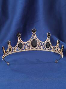 1pc Elegant Classic Crystal Crown Bridal Headpiece, Suitable For Women's Events And Party Attire, Coronas, Tiara, Hair Vine, Accessories - Multicolor - View 18