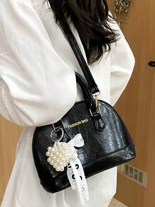 经典百搭时尚鳄鱼纹手提包，女士斜挎包/单肩包，简约皮革手提包/邮差包，圆顶提手手提包，配有可调节肩带，通勤公文包/斜挎包 - 彩色 - 查看 7