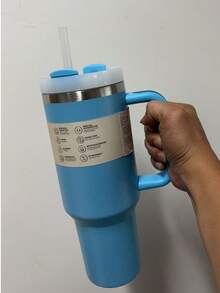 40Oz H2.0 Tumbler With Handle, Double Walled Vacuum Insulated Stainless Steel Water Bottle Premium Summer Drinkware Portable Handy Flask Travel Mug Iced Coffee Cup For Outdoor Camping, Hiking, Driving, Travel, Perfect Gift Idea