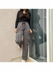 Women's Cargo Pants, Street Style, Versatile And Comfortable - 深灰色 - 查看 1