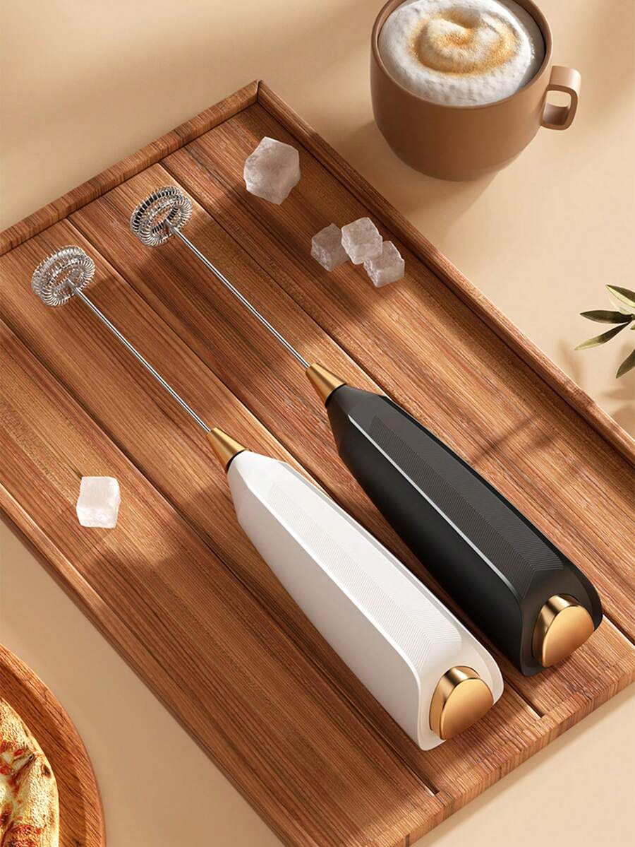 电动奶泡器,强力手持奶泡器,迷你奶泡器,咖啡搅拌器,不锈钢饮品搅拌器,适用于咖啡、拿铁、卡布奇诺、抹茶、热巧克力,便携式奶泡器,无线电动奶泡器迷你咖啡机 - 彩色 - 查看 1
