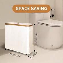 Bamboo Lid Toilet Paper Storage 35L Capacity For 20 Regular Rolls, Stylish Bathroom Organizer Cabinet - Enhance Your Bathroom Storage Space