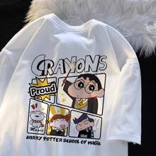 Magic Crayon Xiaoxin Women's T-Shirt Cotton Fashion T-Shirt Anime T-Shirt Outdoor 2025 New Casual Short Sleeve - Trắng 1 - Xem 1