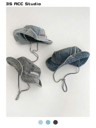 1 件复古水洗做旧渔夫帽，女士户外防晒宽边钓鱼徒步露营帽，适合夏季男士太阳帽夏季帽子，适合徒步旅行和钓鱼等夏季户外活动