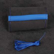 通用绒面革汽车方向盘套，手工制作，软皮编织汽车方向盘套，防滑透气