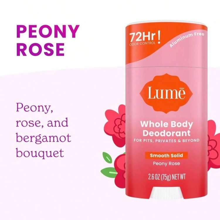 Lume Whole Body Deodorant - Smooth Solid Stick - 72 Hour Odor Control - Aluminum Free, Baking Soda Free And Skin Safe - 26 Ounce (Peony Rose) - Hoa mẫu đơn - Xem 4