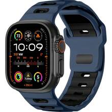 Color Blocking Sport Band Compatible With Apple Watch Ultra Men Women 49mm 46mm 45mm 44mm 42mm 41mm 40mm 38mm, Soft Silicone Strap Solo Loop Wrist Bands Compatible With IWatch Series 10 9 Ultra 2 SE 8 7 6 5 4 3 2 1