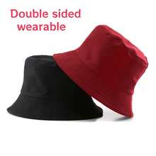 Custom Logo Versatile All-Match Solid Color Bucket Hat, Unisex Outdoor Summer Sun Protection Hat, Foldable - A - View 25
