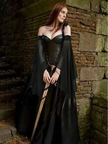 1对优雅女士可拆卸长袖雪纺臂套，适合欧美跨境新娘的单层袖，薄雪纺系带弹力透气走秀可拆卸喇叭袖蝙蝠袖，适合日常婚礼穿着，时尚装饰配饰