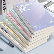 5 Thick Spiral Notebooks With Perforated Pages, Soluble Notebook For Students, Office And School Supplies, Stationery
