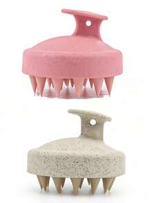 1 pieza Cepillo masajeador del cabelludo, exfoliante de silicona para el cabelludo, herramienta de lavado de cabello apta para todo tipo de cabello, mujeres, hombres, niños, mascotas, decoración del hogar y del baño, decoración de otoño, de vuelta a la escuela