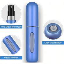 1pcs Mini Refillable Perfume Spray Bottle Portable 5ml Black Spray Fragrance Pump Box For Women Men Small Spray Bottle Travel Accessories - màu đen - Xem 7