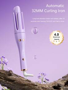 2-In-1 Automatic Curling Iron And Straightener, Fast Ceramic Fast Heating Ceramic Curling Wand With Rotating Barrel, 3 Temperature Settings, Anti-Scald Non-Corded Hair Styler - Perfect For Beach Waves & Sleek Straight Hair, Ideal For Travel & Daily Styling | Professional Ceramic Hair Styling Tool With Detachable Barrel, Instant Straight Straightening Iron