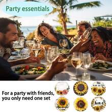 1套/4件/6件夏季向日葵和图案图案硅藻泥杯垫，咖啡杯垫，家庭和餐厅多场合装饰，节日送礼，餐桌装饰，野餐装饰，主题派对装饰。