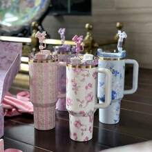 Blue Compatible With Stanley 40oz Travel Mugs & Cups With Handle & Leak-Proof Lid - Gift Box Set (Perfect For Commuting, Travel, Sports) - Hộp quà màu xanh - Xem 2