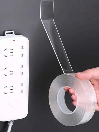 1pc Heavy Duty Double-Sided Silicone Tape, Reusable, Easy To Remove, Strong Nano Adhesive, Multi-Purpose, Residue-Free, Washable Mounting Tape, Suitable For Home, Office And Automotive. Heavy Duty Double-Sided Nano Tape - Super Sticky, Reusable And Multi-Functional, Ideal For Crafts, Christmas Decorations, Etc. - Suitable For All Surfaces, The Perfect Multi-Purpose Glue, Best For Christmas Use.