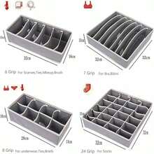 Juego de 4 cajas de almacenamiento de gran capacidad para armario, organizador de cajones para calcetines y ropa interior, organizador de armario y caja de almacenamiento plegable de tela para bragas, sujetadores, calcetines y corbatas
