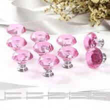 2/5/10pcs Crystal Glass Cabinet Door Knobs, Dresser Furniture Door Handles, Drawer Pulls, 30mm Diamond Shape Drawer Knobs, Suitable For Wardrobe And Cabinet, Cabinet Handles With Screws, Kitchen Drawer Pulls - Multicolor - View 21