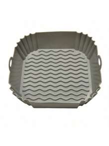 不粘硅胶空气炸锅内衬 8 英寸方形 - 1/2 包可重复使用烘焙垫，适用于 4-7 夸脱炸锅、烘焙纸替代品、必备厨房小工具