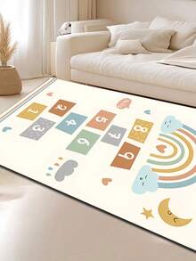1 pezzo Tappeto gioco numeri arcobaleno, tappeto ludico con gioco della campana numerico, adatto per decorazione interna, tappeto spesso per scale, corridoio, sala, camera da letto