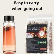 1盒保健补肾茶，人参八宝茶，8种珍贵成分配方，150克/盒，人参八宝根补肾茶，男士补肾草本茶，送给爸爸的礼物（30袋/盒） - 彩色 - 查看 8