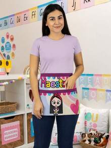 3 Media Bata Educadora Con Bolsas Medio Mandil Maestra - Surtido Aleatorio - Ver 2