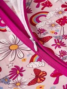 Bamboo Long-Sleeve Baby One-Piece Hand-Drawn Butterfly Rainbow Print - Nhiều màu - Xem 3