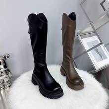 Botas femininas estilo faroeste - Forro simples marrom - Ver 3