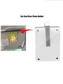 1pc/2pcs/3pcs/4pcs/5pcs New Magnetic Photo Clip For Car Sun Visor, Universal Acrylic Fridge Magnet Transparent Magnetic Instant Photo Frame, Car Sun Visor Photo Frame Clip, Personalized DIY Car Decor Photo Frame, Couple Gift, Pet Family Memorial Photo Frame Clip, Holiday Gift, Multiple Sizes Available - White - View 4